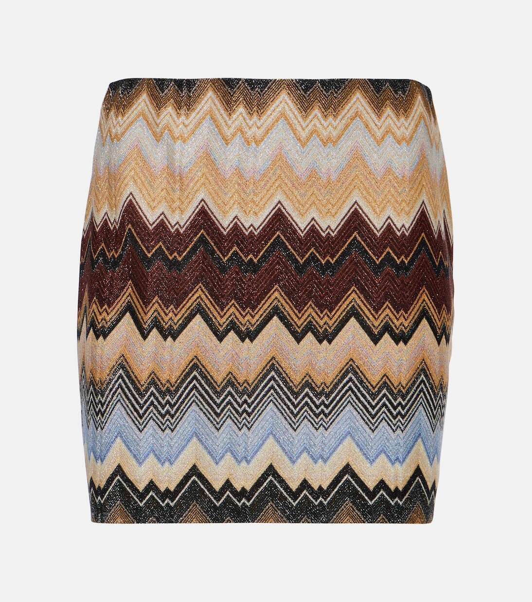 

Мини-юбка вязки с эффектом металлик и зигзагом Missoni, мультиколор