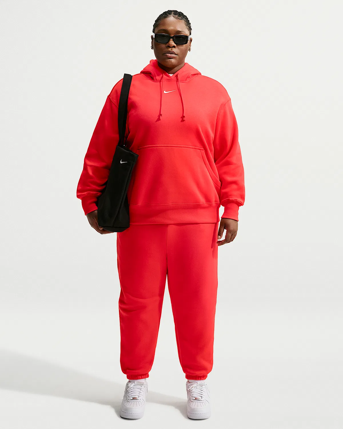 Женский оверсайз худи (большой размер) Nike Sportswear Phoenix Fleece, Light Crimson/Sail — фото 4