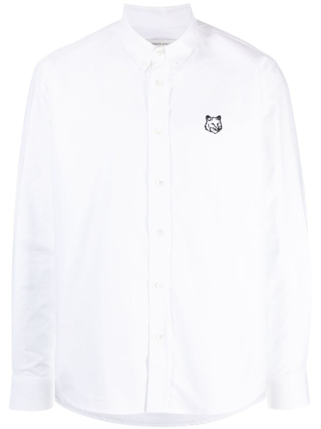 

Maison Kitsuné рубашка с длинными рукавами и нашивкой Fox Head, белый