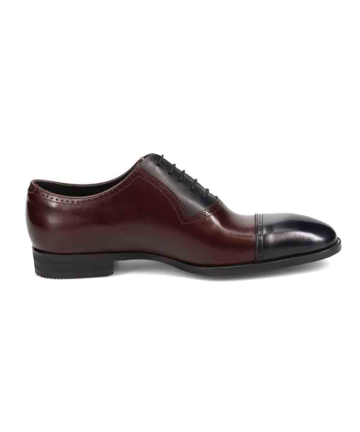 Деловые туфли в стиле Мадрас для восстановления сил. Madras, Black/Burgundy — фото 4