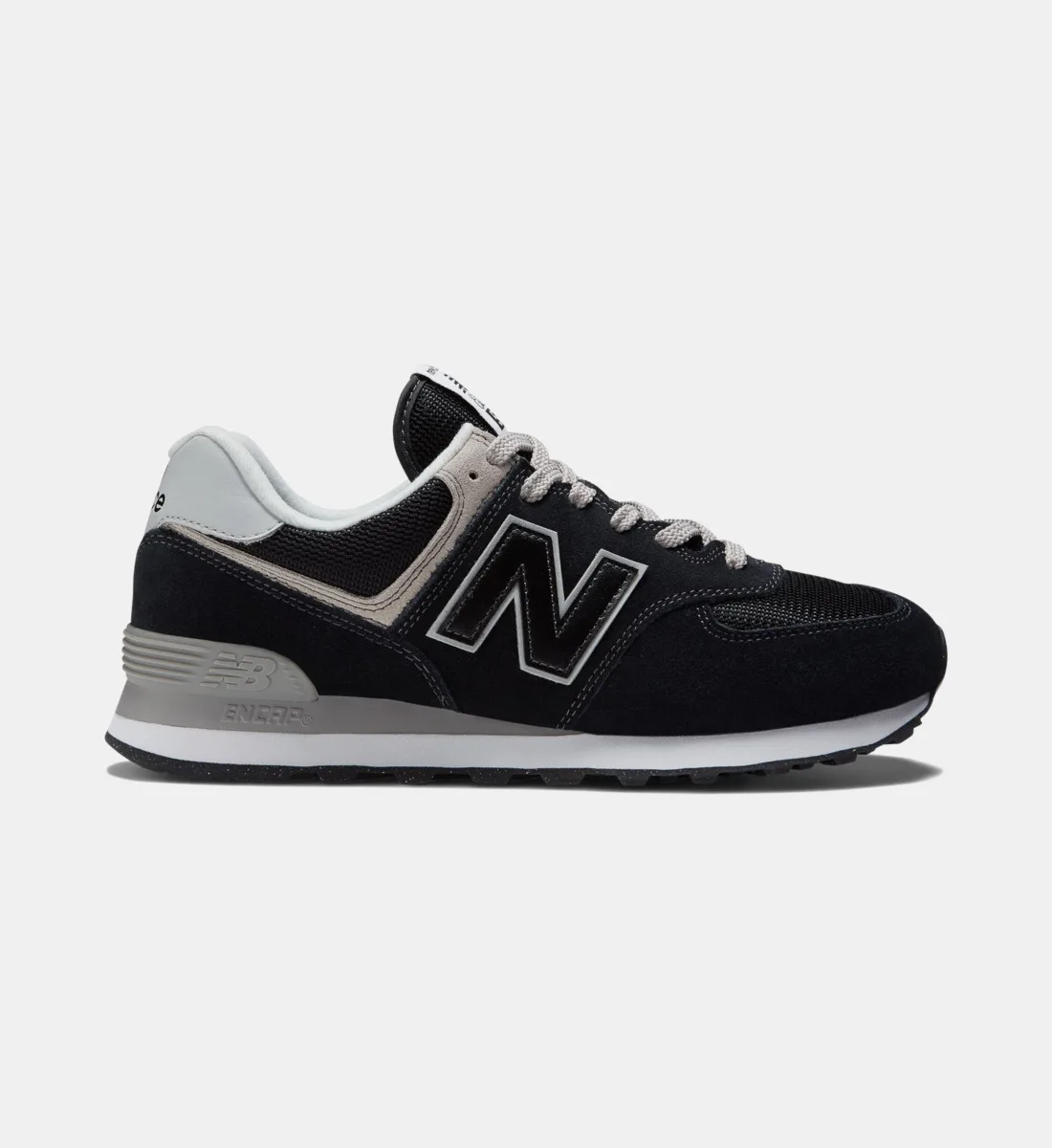 Кожаные низкие кроссовки 574 NEW BALANCE, черный