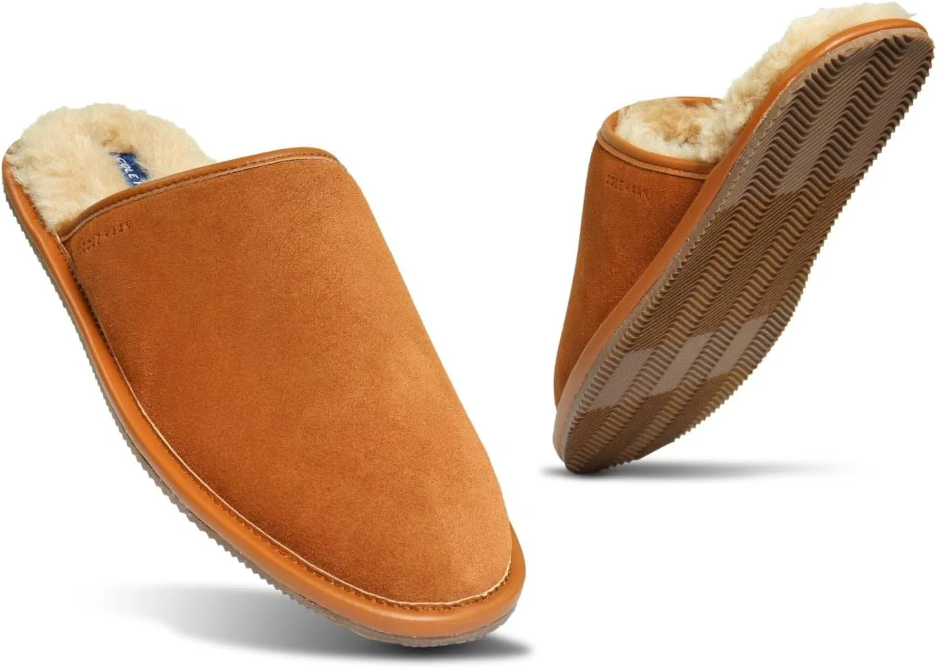 Мужские мягкие удобные тапочки Cole Haan, British Tan