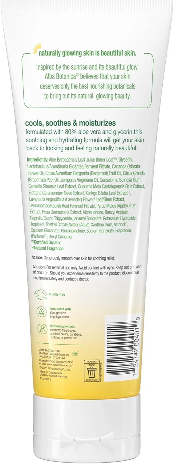 Гель после загара Alba Botanica с алоэ вера 98%, 8 унций — фото 2