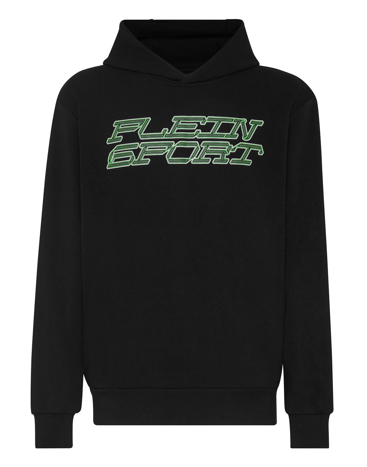 

Толстовка с капюшоном Тигр Plein Sport, цвет Black+Green Fluo