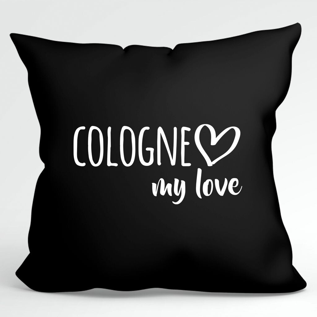 

Huuraa Pillow Cologne my love Декоративная подушка с наполнителем размер 40х40см Черный для всех любителей Кельна Германия Идея подарка для друзей и семьи Hellweg Druckerei