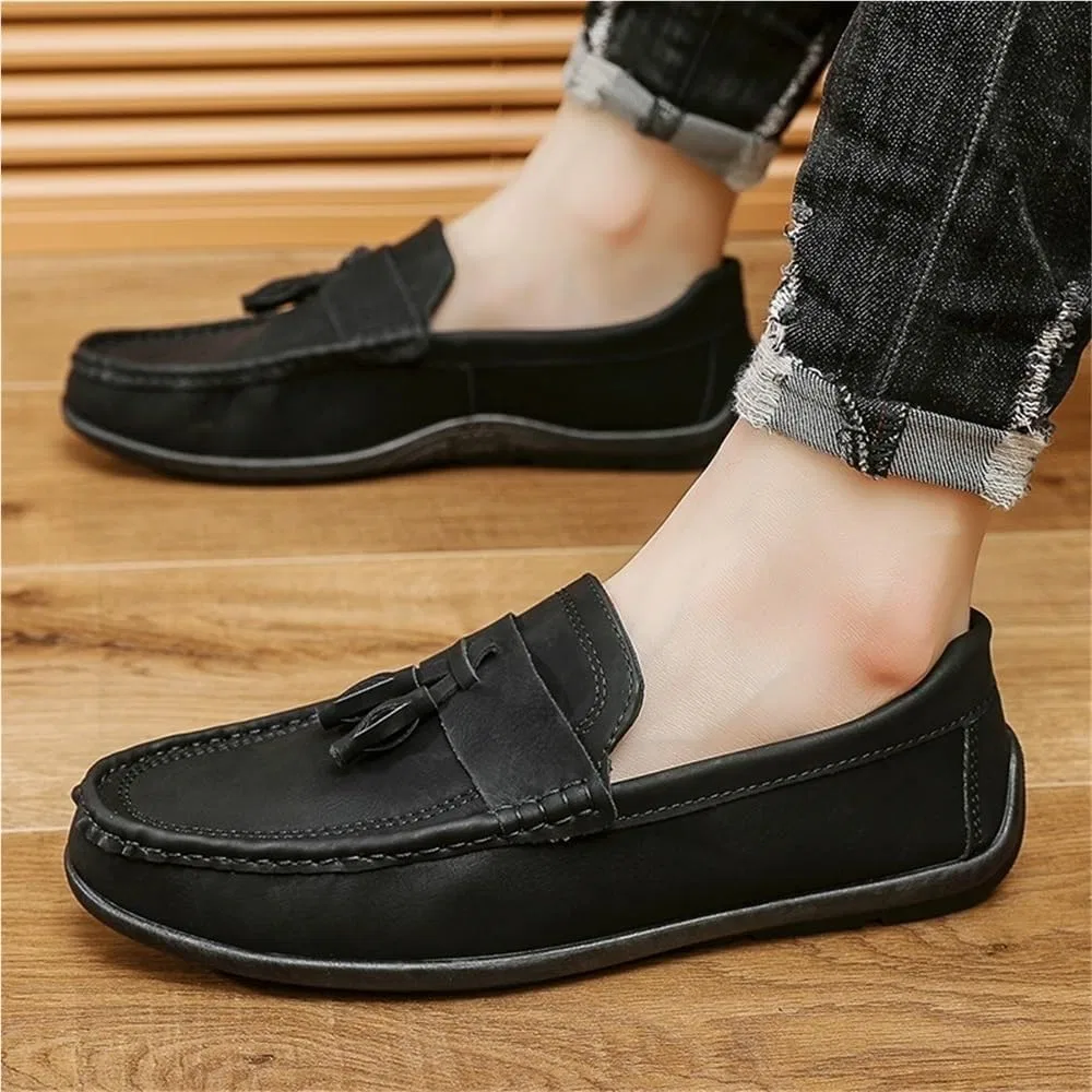 Лоферы замшевые Men's Vintage Slip-On Loafers, черный UOPYNE — фото 2