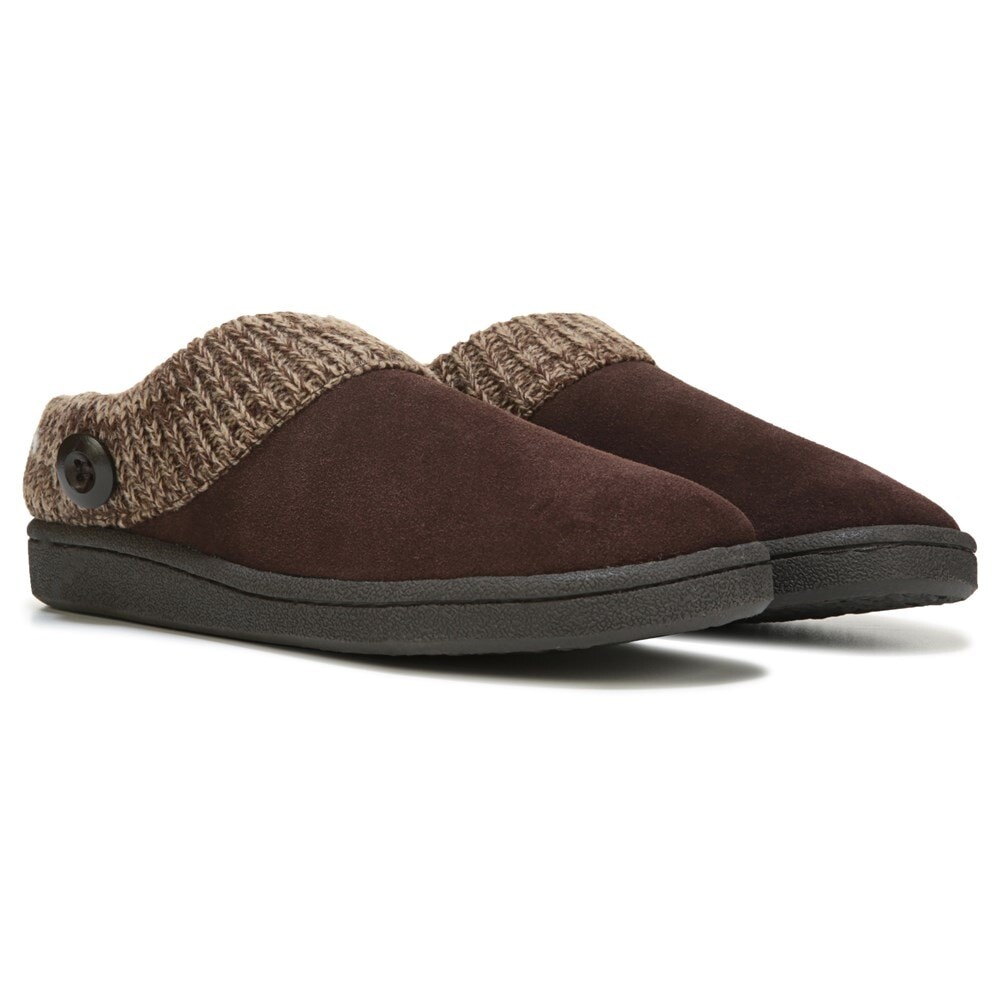 Женские тапочки-сабо с вязаным воротником Clarks, коричневый