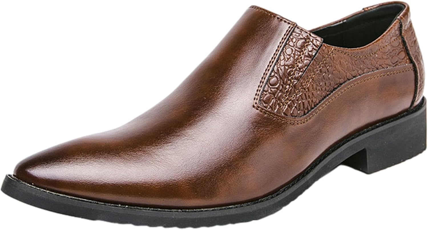 

Мужские туфли-слипоны Jamron из искусственной кожи, классические туфли без шнурков, коричневый