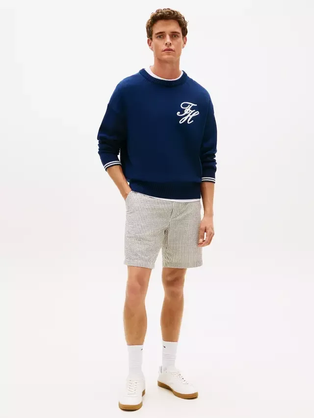 Шорты-чиносы Dover из фактурной ткани сирсакер, серые Tommy Hilfiger — фото 2