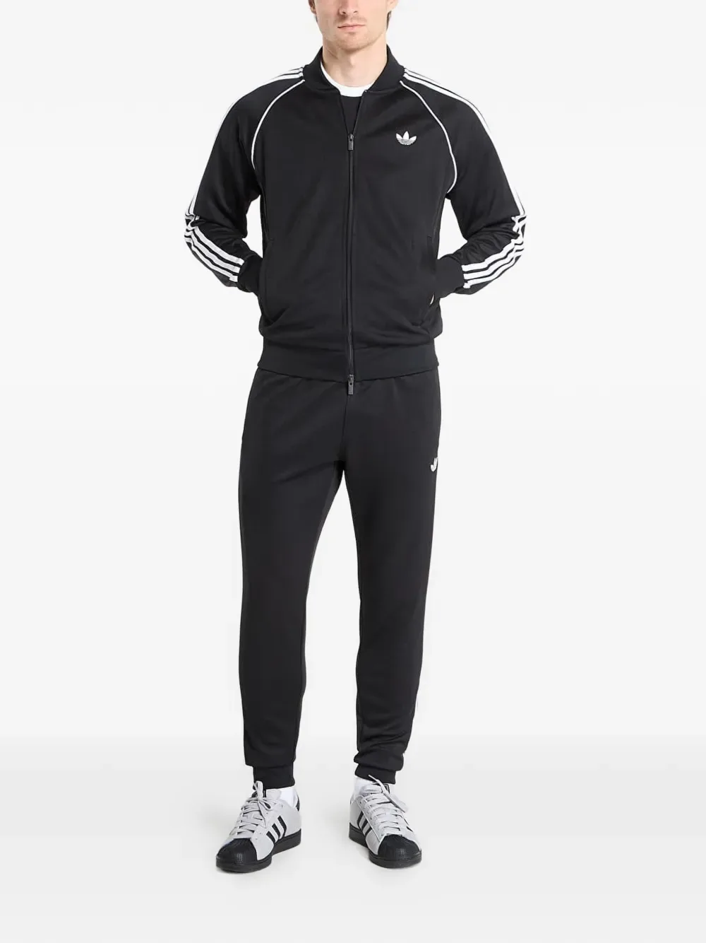 Спортивные брюки SST с тремя полосками Adidas, черный — фото 2