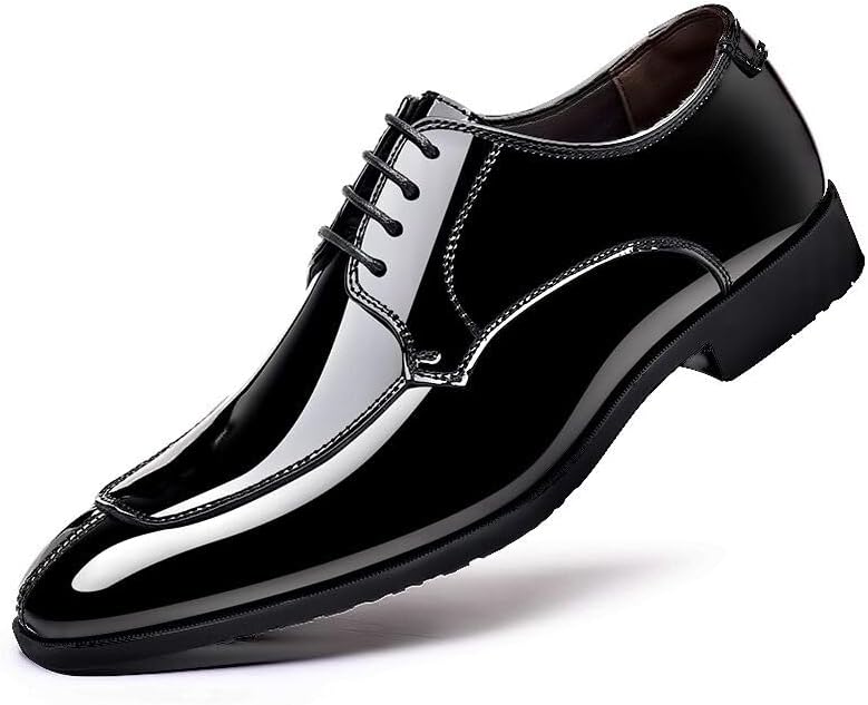 

Мужские туфли-фрак из искусственной кожи с узором, классические формальные оксфорды, шнуровка, деловые дерби, свадебные туфли Burvanry, черный