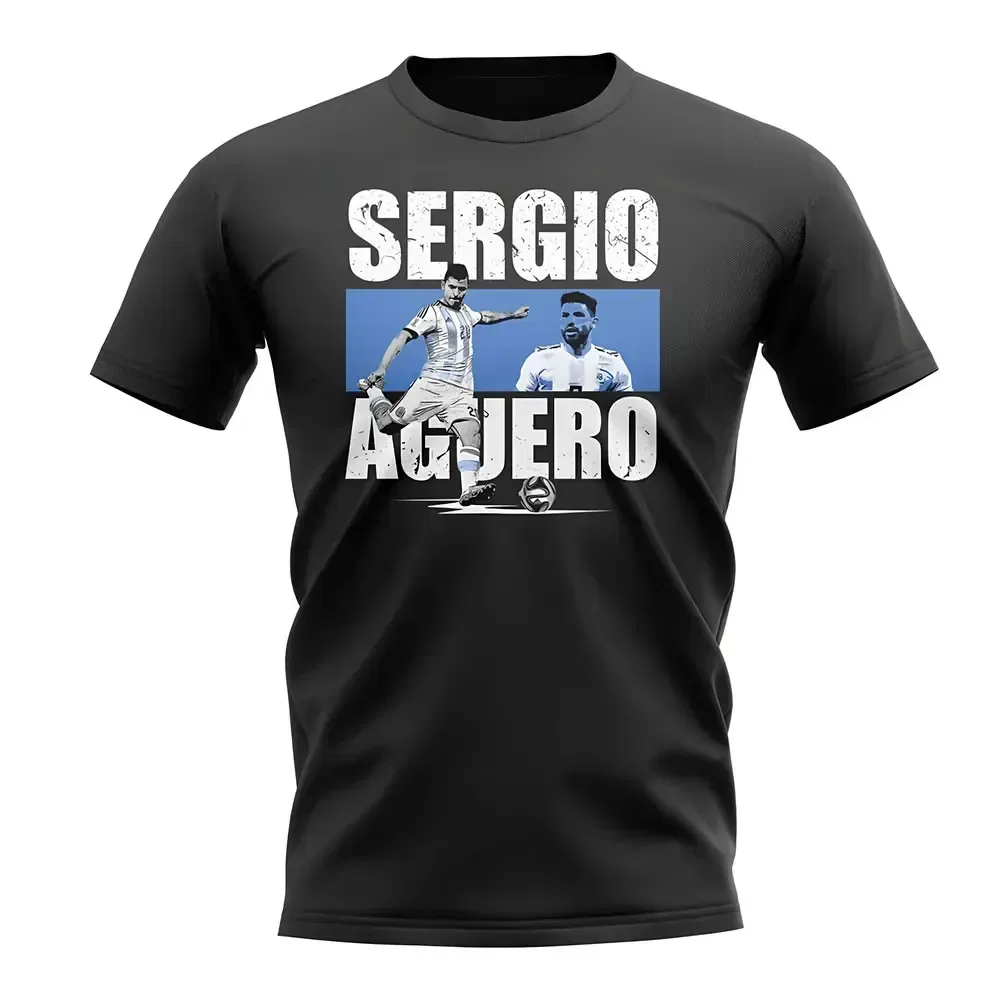 Футболка детская с коллажем Серхио Агуэро Argentina, черный