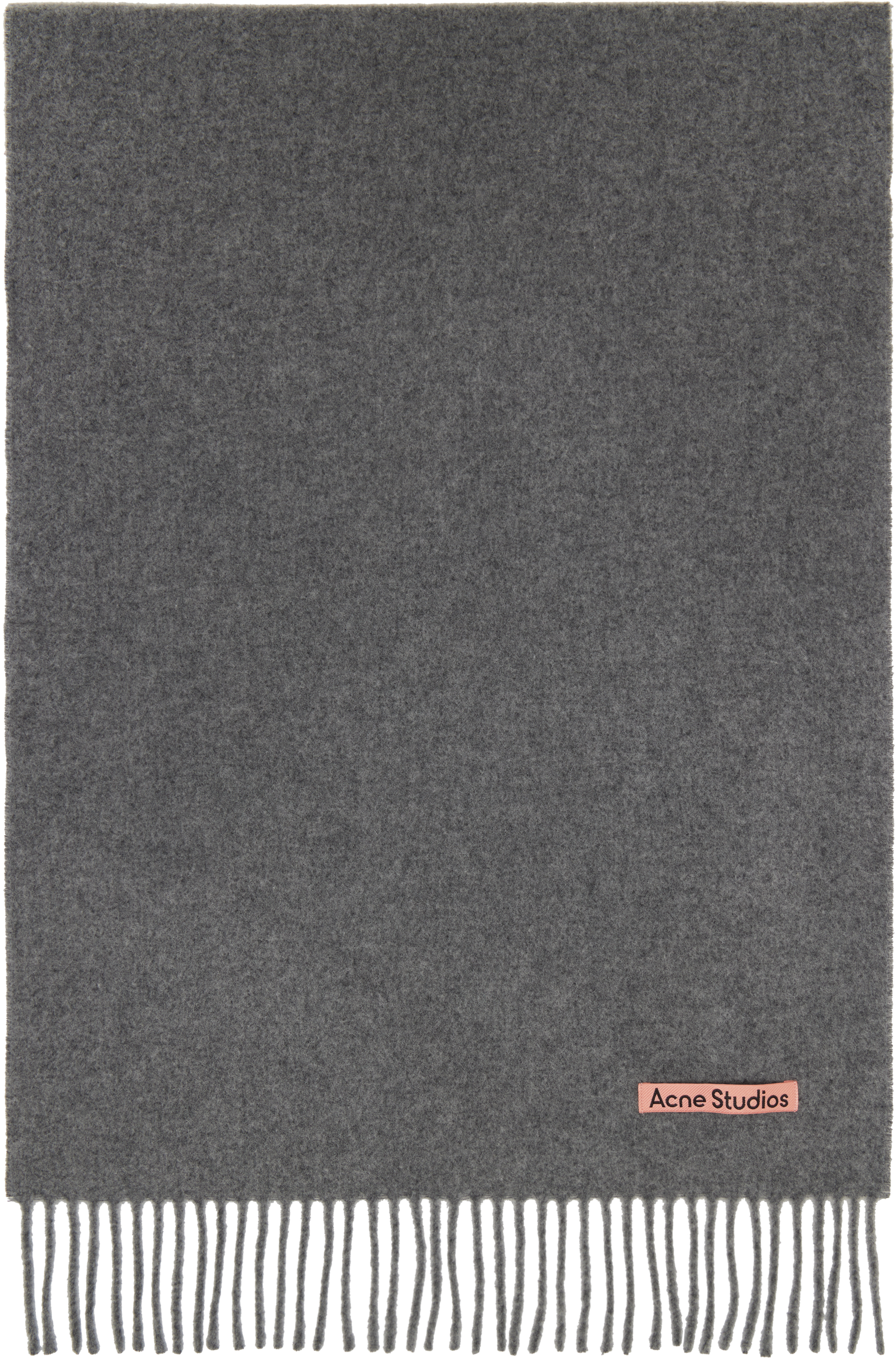 

Узкий шарф из серой шерсти с бахромой Acne Studios, Grey melange