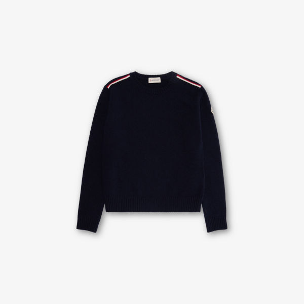 

Джемпер Moncler с полосатыми манжетами, синий