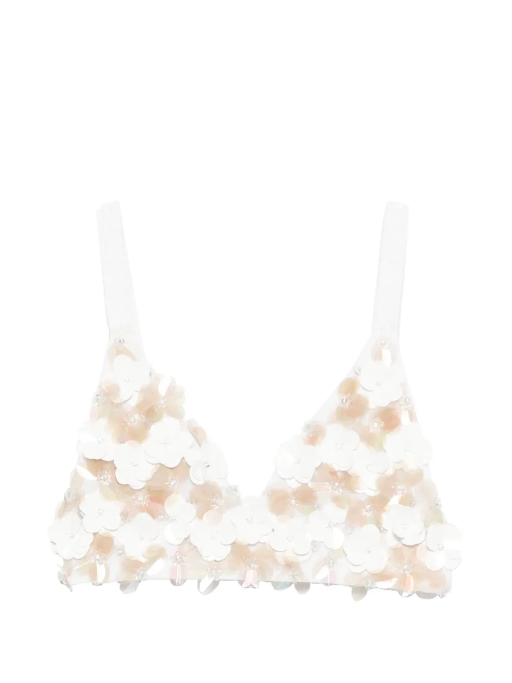 

Топ с цветочными аппликациями P.A.R.O.S.H., белый