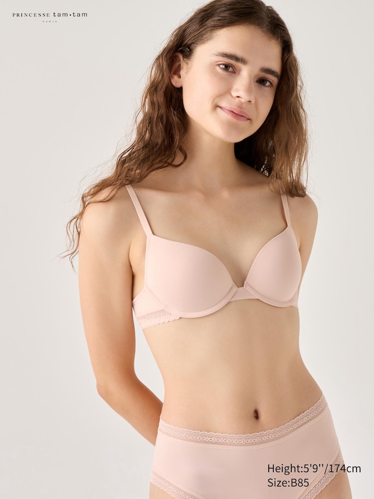 

Бюстгальтер пуш-ап из микрофибры Uniqlo, цвет 11 розовый