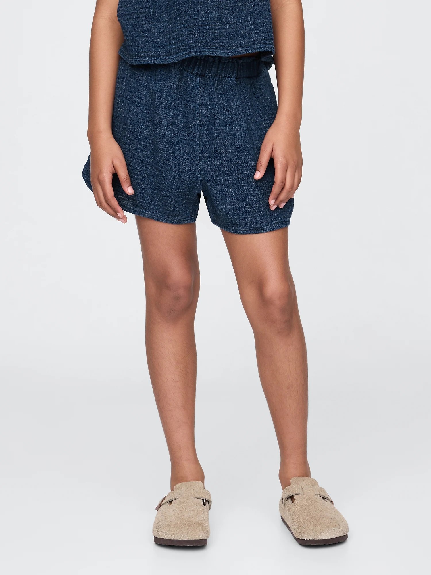 (K) Джинсовые шорты из жатой марли (детские) GAP, MEDIUM_WASH