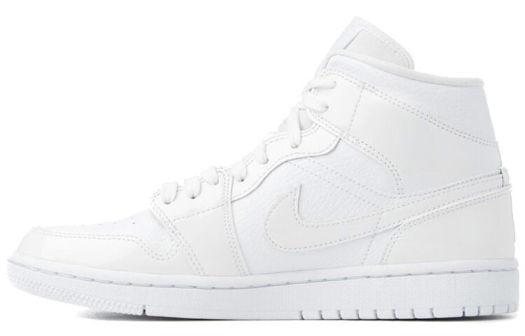 

Кроссовки JORDAN 1 Mid Triple White Patent Swoosh Women's