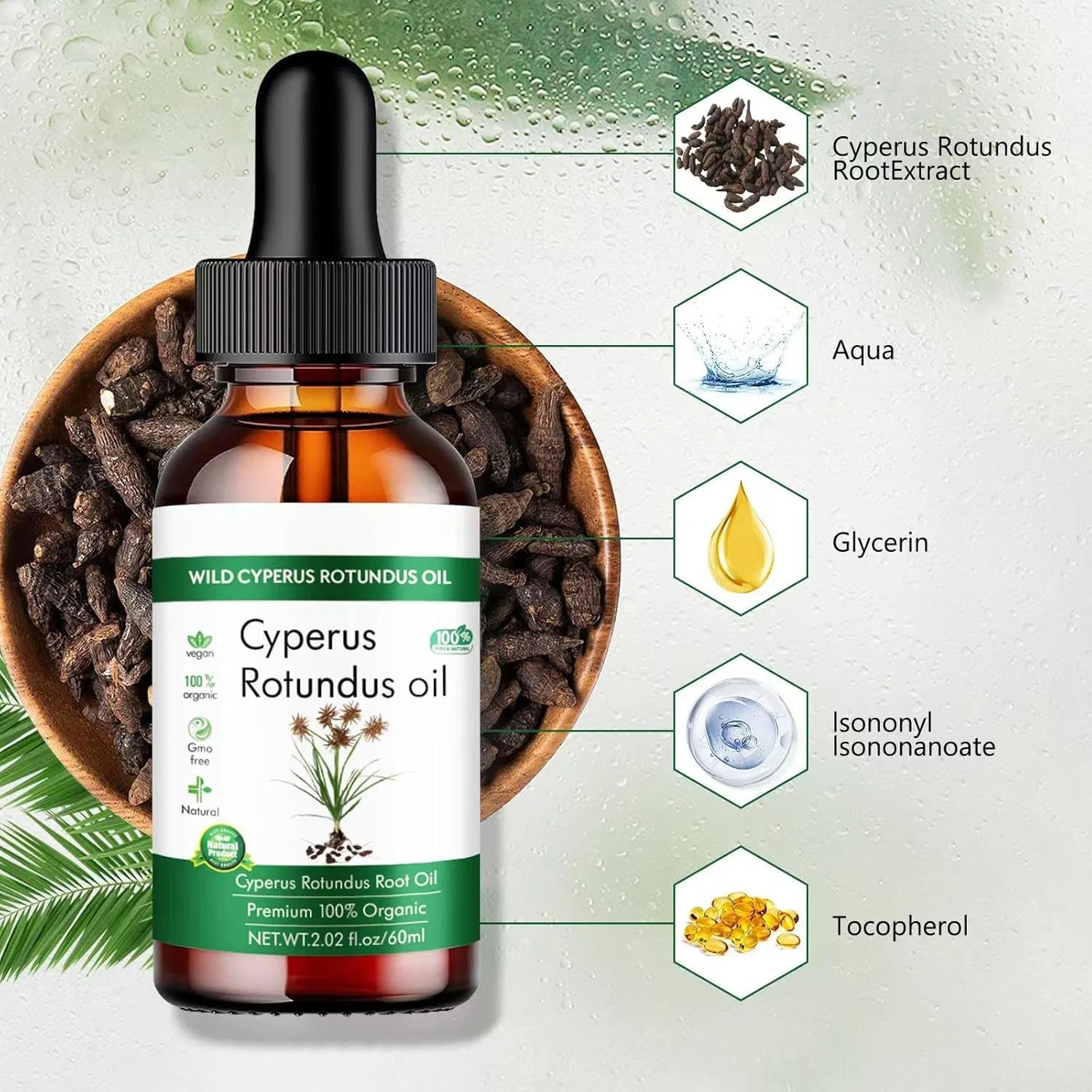 Масло для тела Cyperus Rotundus Oil Xuanocheng, 3 шт, 100% натуральное, для замедления роста волос — фото 4