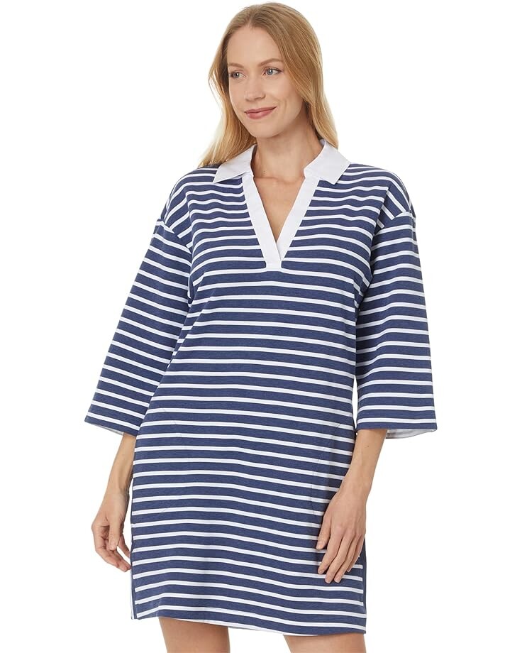 

Платье Tommy Bahama Jovanna Stripe 3/4 Sleeve Dress, цвет Island Navy Heather