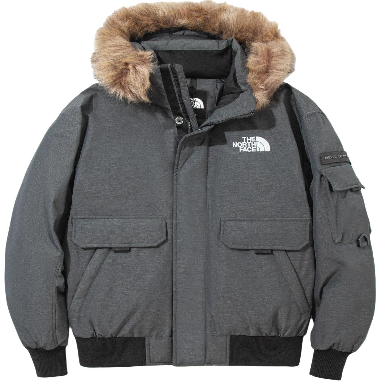 

Пуховик унисекс серый The North Face, серый