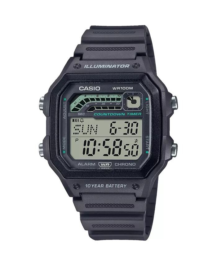 

Мужские цифровые часы из серой смолы, 42,1 мм, WS1600H-8AV Casio