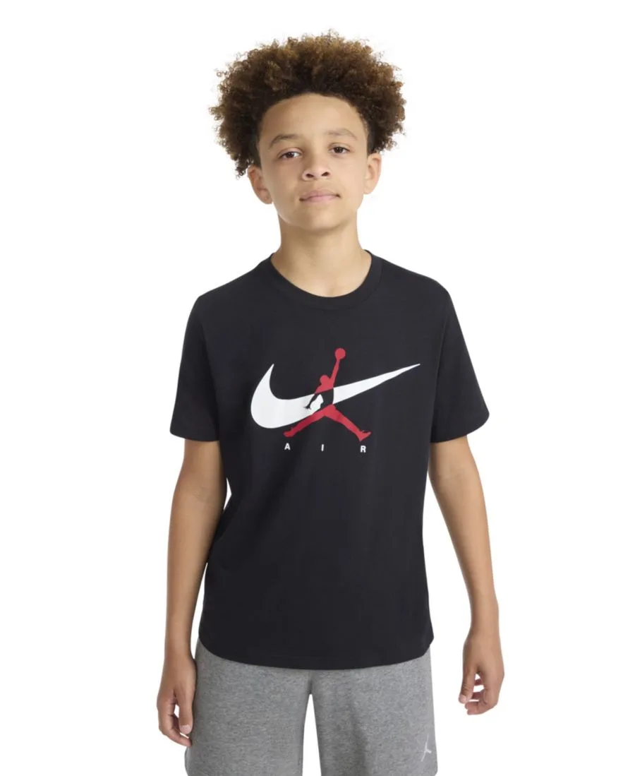 Детская футболка с круглым вырезом и логотипом Jumpman Swoosh (8-20 лет) Jordan, черный