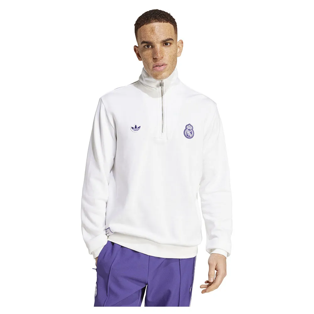 

Толстовка adidas Real Madrid Terrace Icons half zip, белый