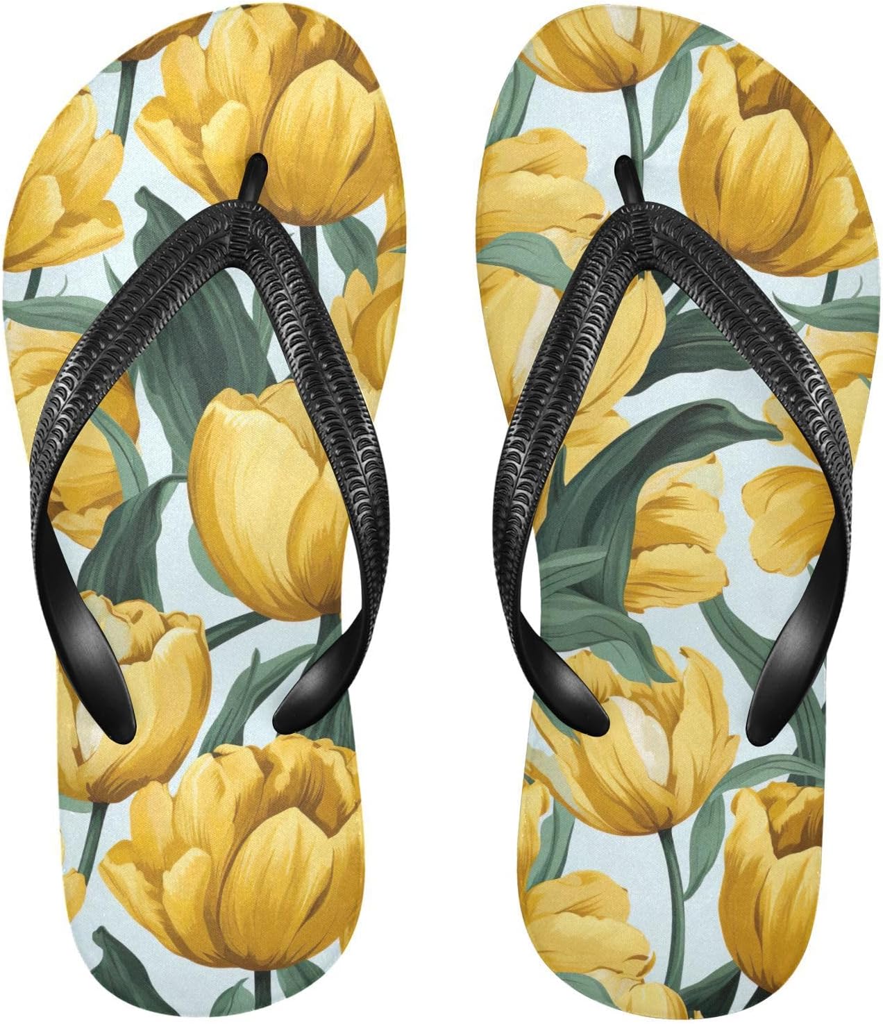 

Шлепанцы с оранжевым цветочным узором и тюльпанами, пляжные сандалии-вьетнамки, резинескользящие летние тапочки для мужчин и женщин Sinestour