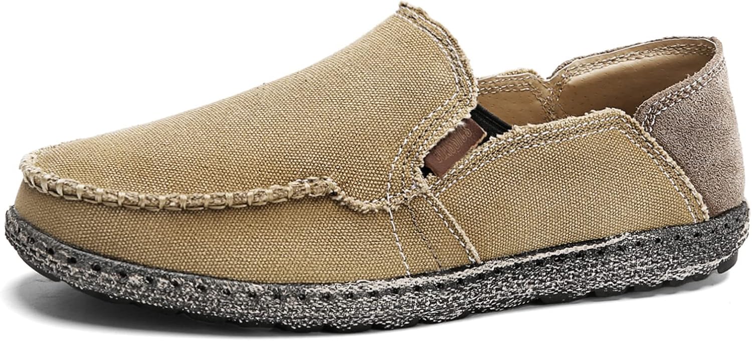 

Мужские слипоны JAMONWU, тканевые туфли, корабельного стиля, повседневные винтажные лоферы из холста, хаки