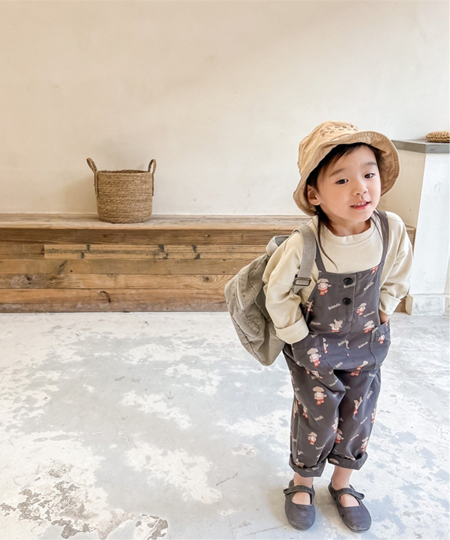 Милый комбинезон с принтом по всей поверхности Aimoha Kids, Dark Gray
