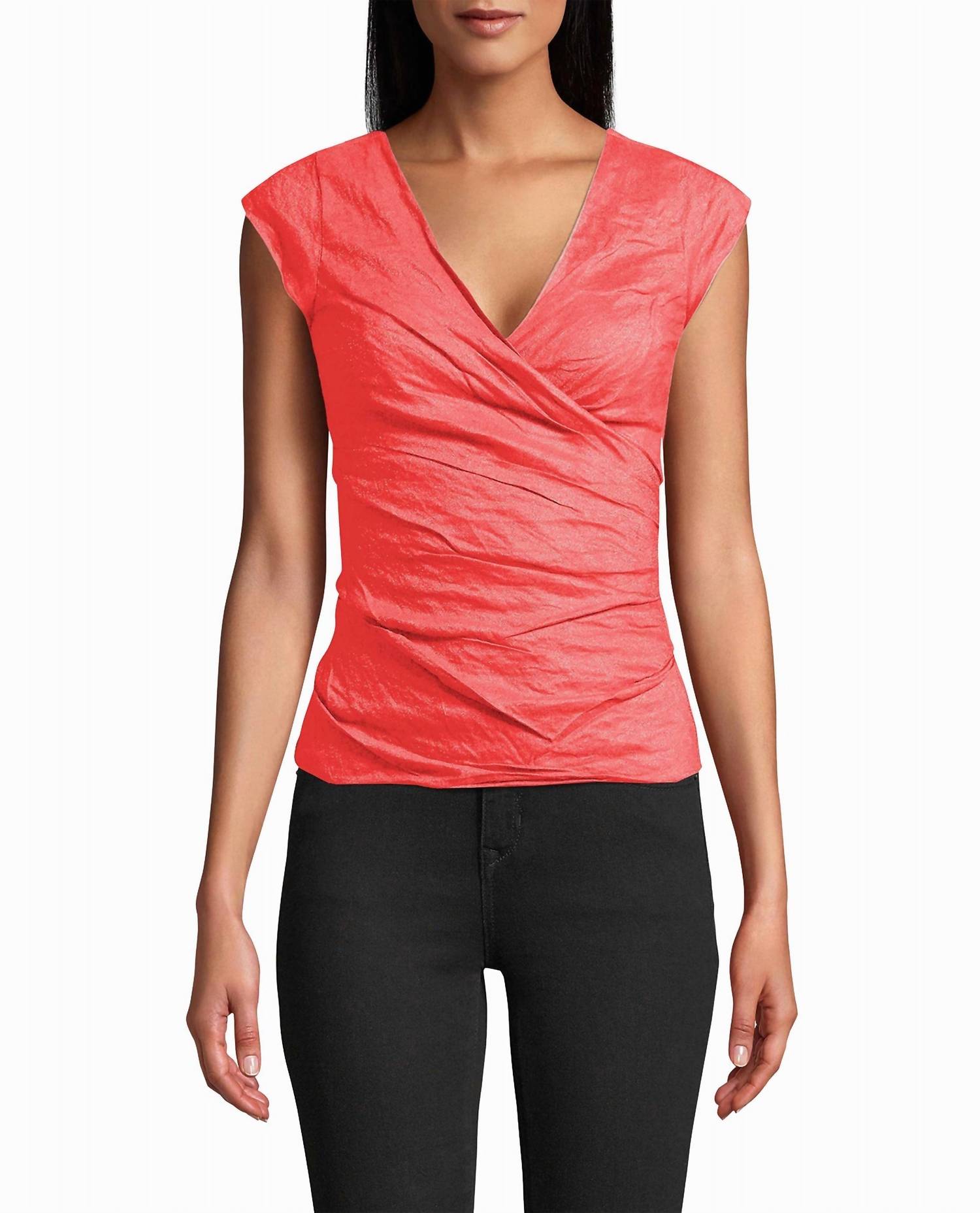 

Хлопковая топ Logan Metal в цвете арбуз Nicole Miller, Watermelon