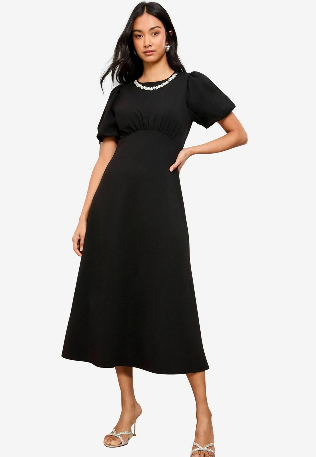 

Повседневное платье MIDI WITH DIAMANTE NECKLACE TRIM Friends Like These, черный