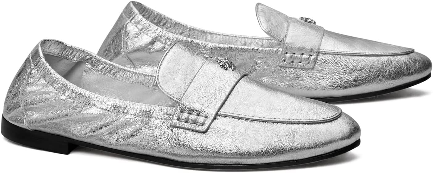 Лоферы Ballet Loafer Tory Burch, цвет Shiny Silver