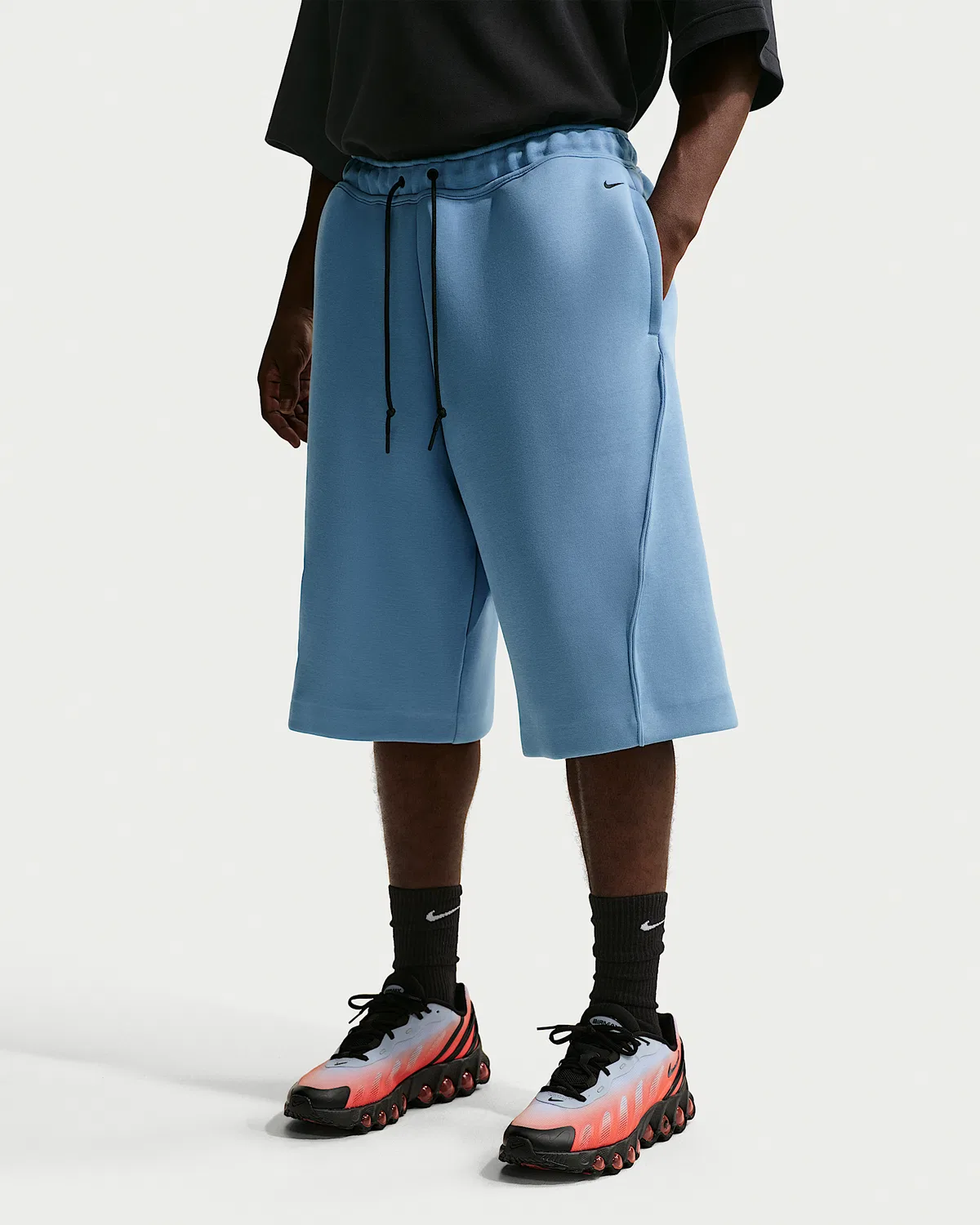 Мужские флисовые шорты свободного кроя Nike Tech, Work Blue/Black — фото 2