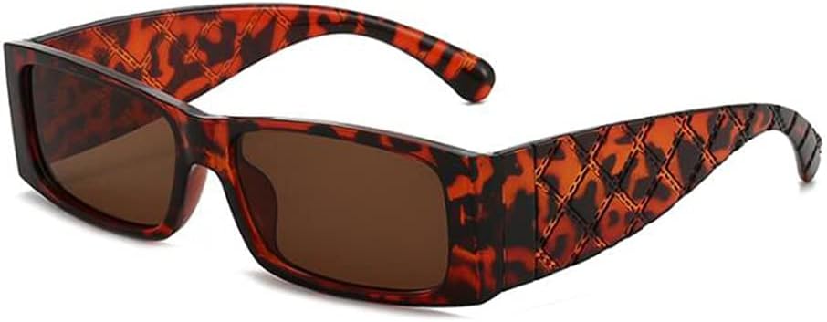 

Симпатичные маленькие квадратные солнцезащитные очки UV400 с узорчатыми дужками для мужчин и женщин, с металлическими шарнирами и широкими зеркальными дужками Weloveushop, Tortoiseshell Frame Tea Flakes