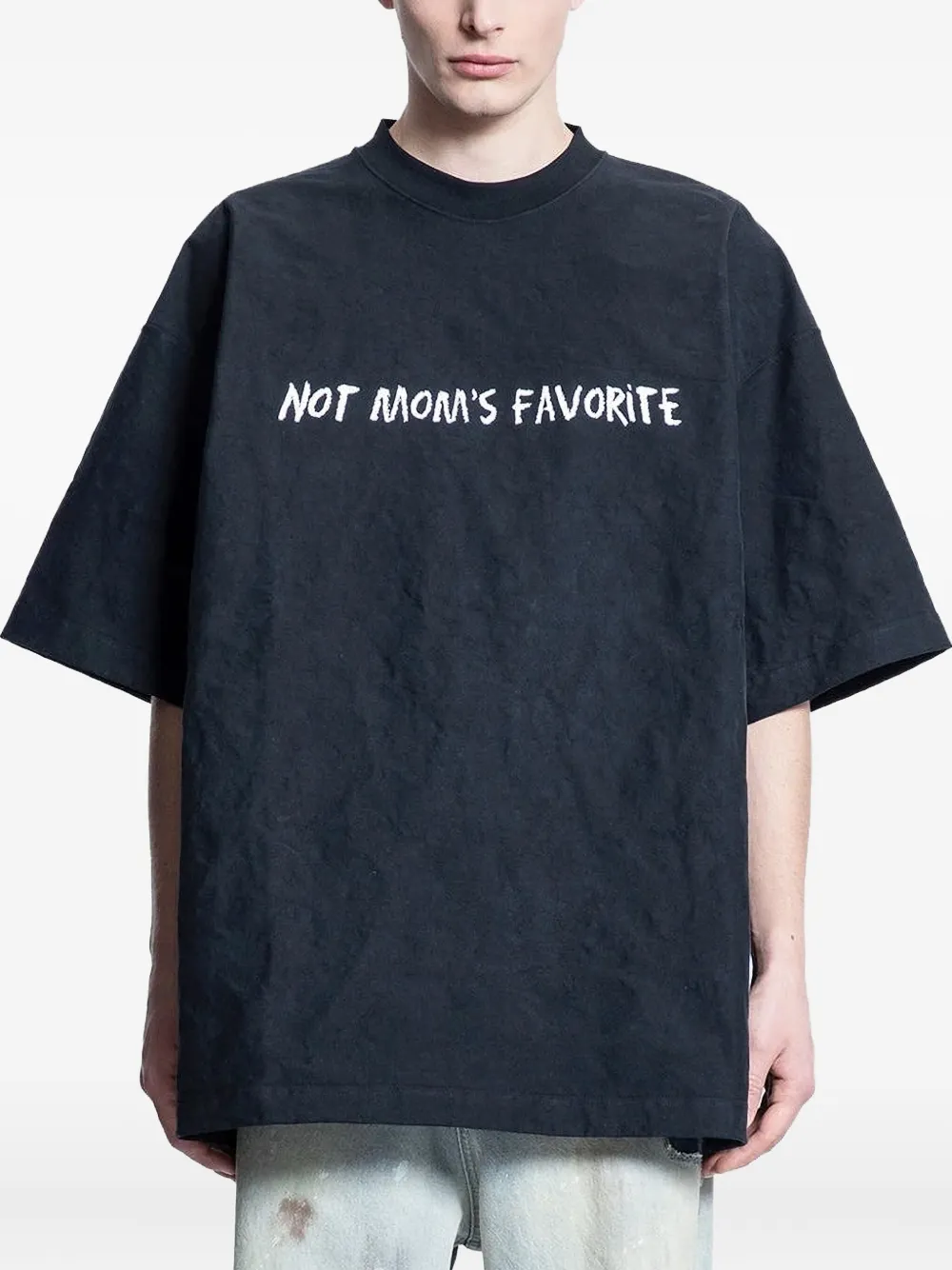 

Хлопковая футболка с надписью VETEMENTS, черный