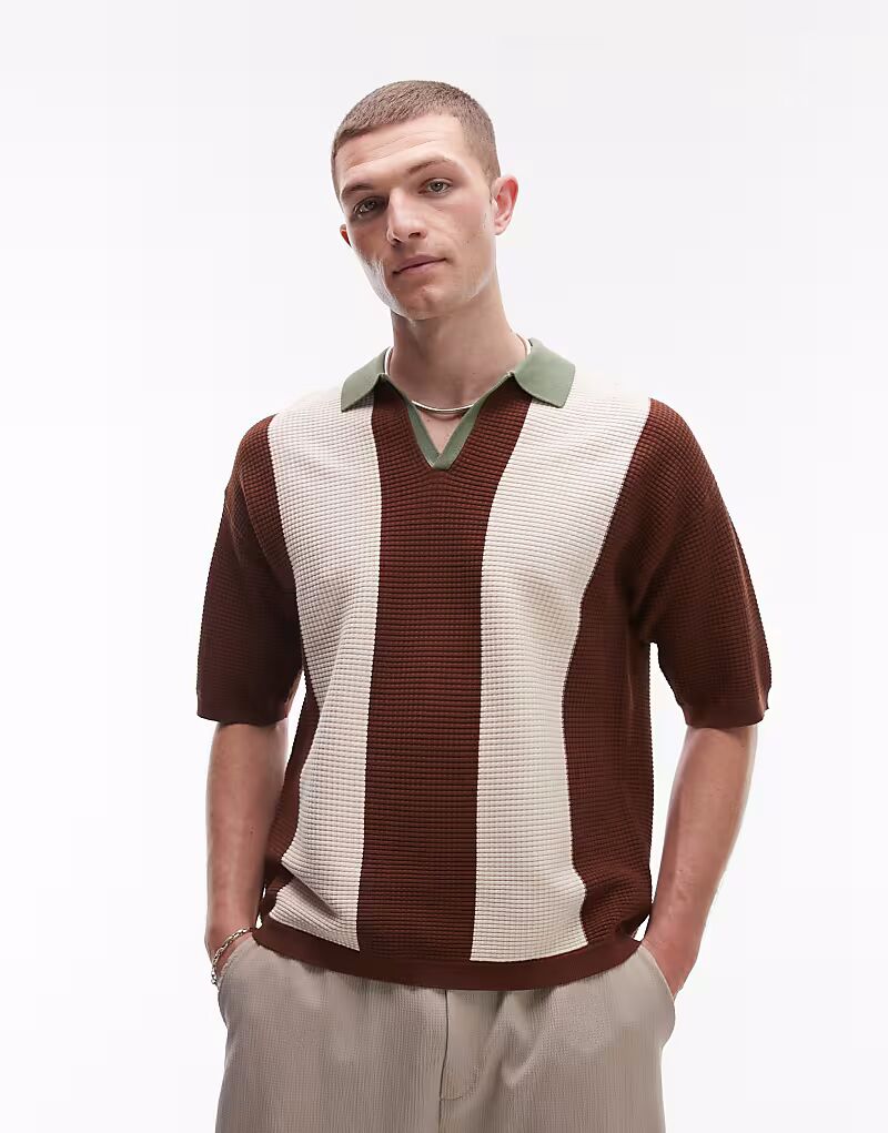 

Трикотажное поло Topman Revere в цвете «цвет шалфея» и «нейтральный»