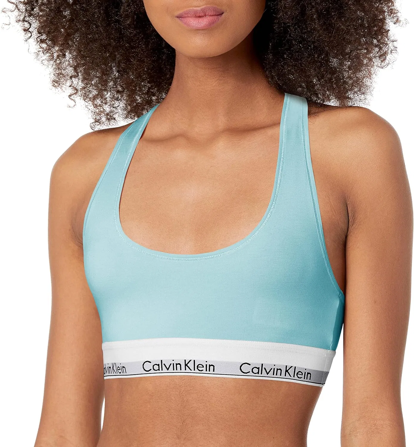 Бюстгальтер Calvin Klein Womens Modern Cotton Unlined Wireless Bralette, нежно-голубой — фото 2