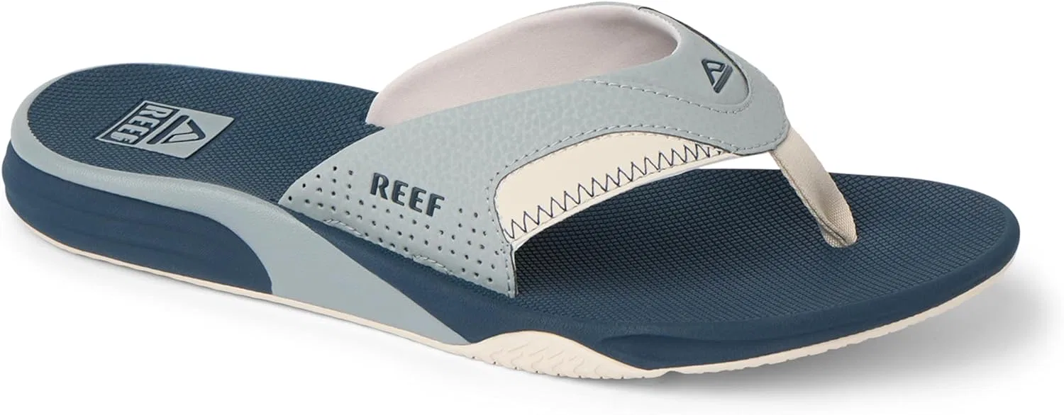 Мужские шлепанцы Reef с подушкой и веерным рисунком, Grey Navy — фото 4