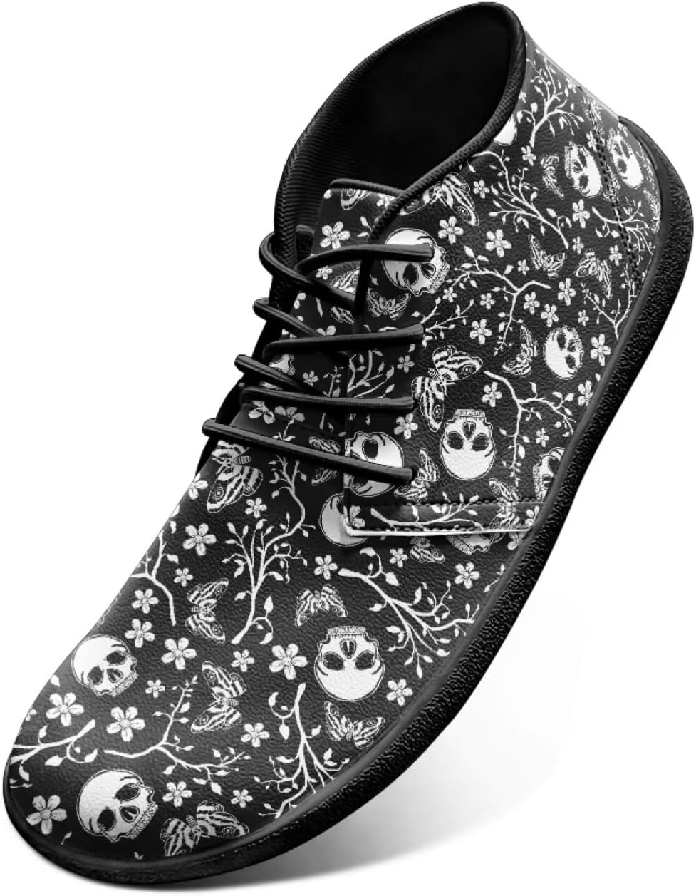 

Мужские готические кроссовки Jeiento с черепом, широким носком, модель Barefoot, с равной подошвой и повседневным стилем, Skull Floral