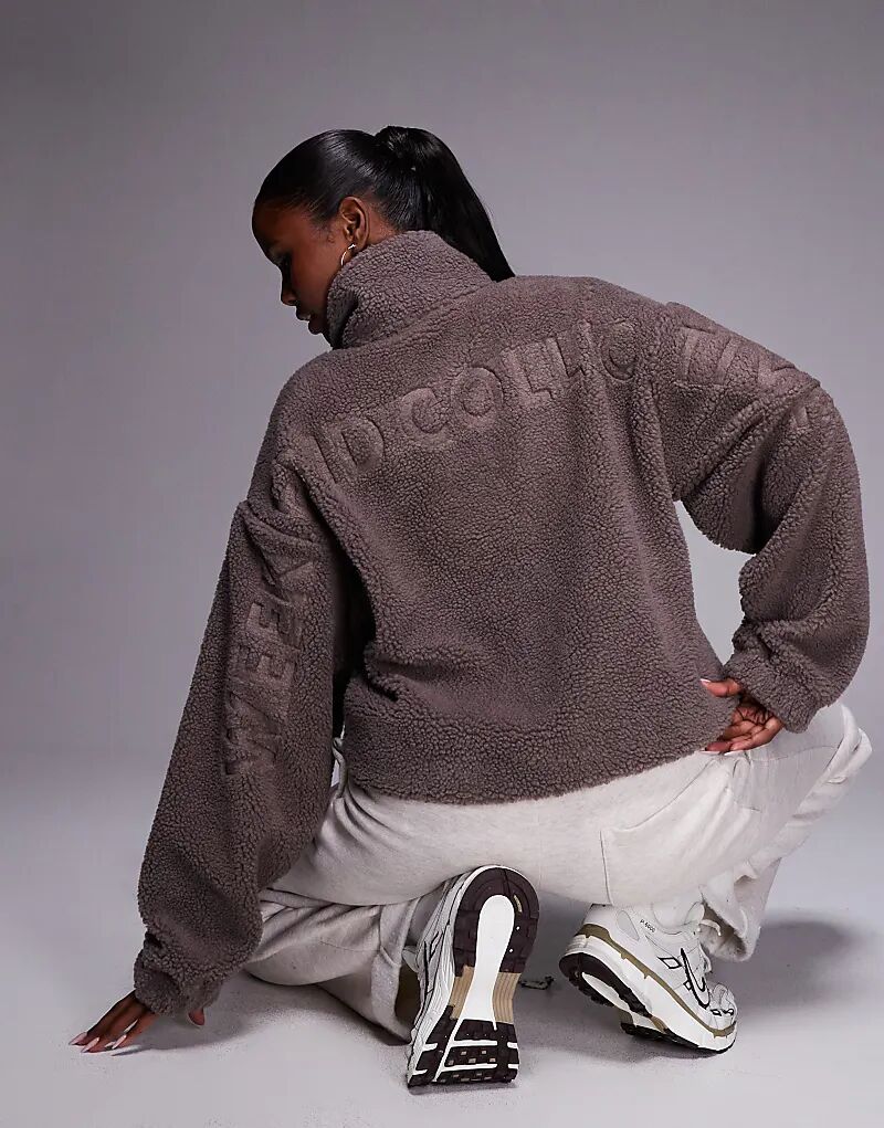 

Флисовая кофта Weekend Collective Borg с выжженной графикой в ​​серо-коричневом цвете