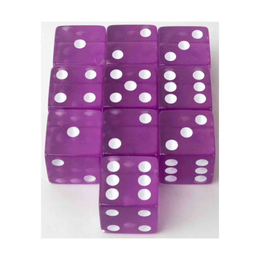 

d6 19мм Прозрачный - Розовый (С крапинками) (10), Dice - Transparent (Koplow)