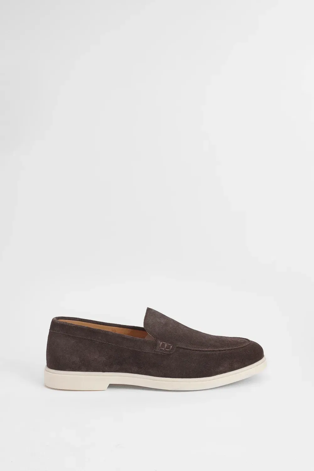 Лоферы слипоны из замши Burton, шоколадный