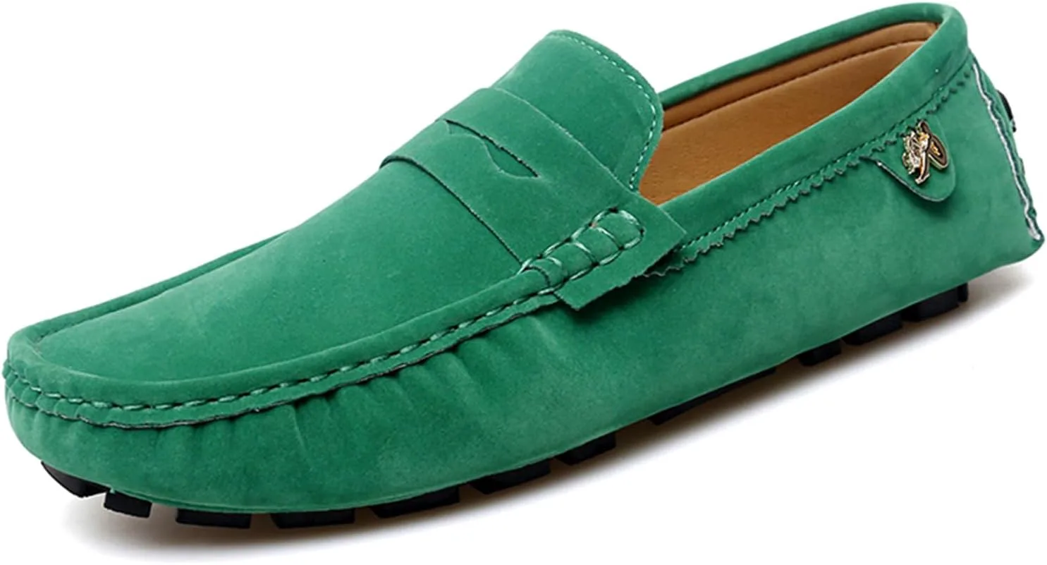 Модные мужские мокасины Penny Loafers, обувь для вождения, слипоны, лодочные туфли Abborora, зеленый