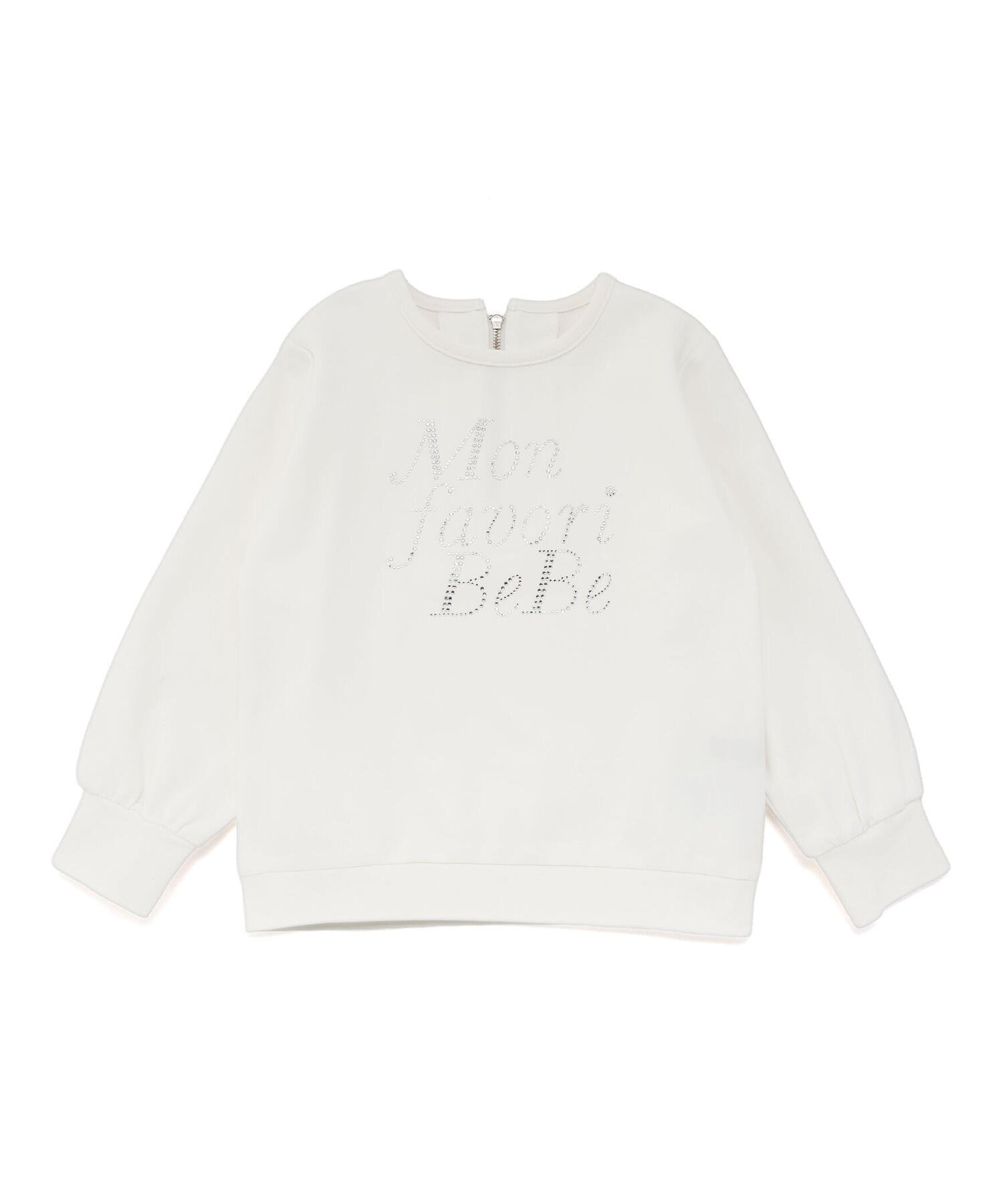 Толстовка с логотипом, украшенным стразами (100–160 см) Bebe, off white