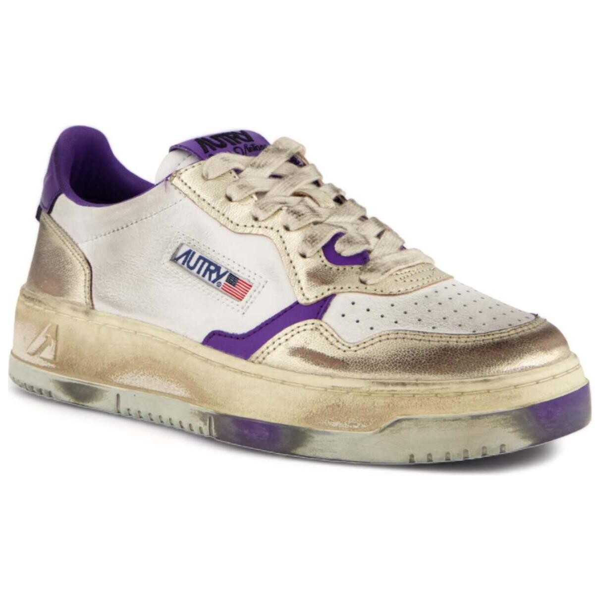 Кроссовки AUTRY Super Vintage Skateboard Low-Top, белый/фиолетовый — фото 2