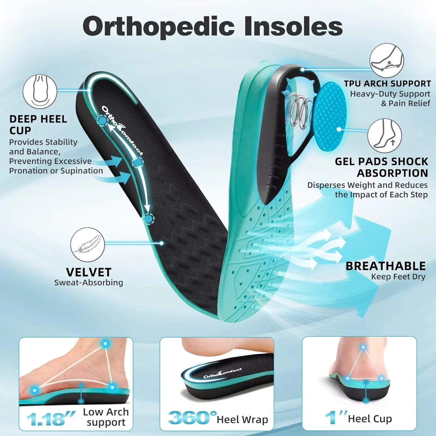 Лоферы с поддержкой стопы, черные OrthoComfoot — фото 4