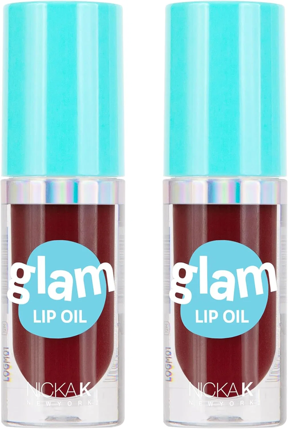 Блеск для губ Nicka K New York Glam Lip Oil, 2 шт, красное вино