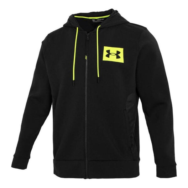

Куртка summit knit full-zip hoodie 'black' Under Armour, черный